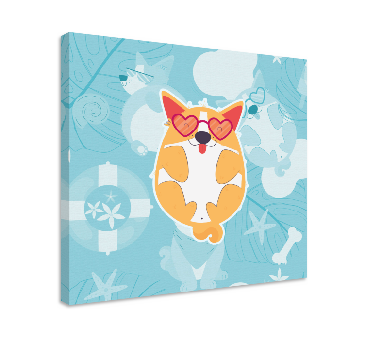 Cuadro de perro corgi encantador relajante - TenVinilo