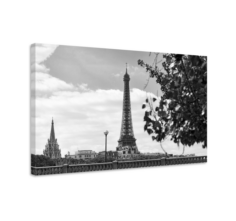 Cuadro ciudades Torre eiffel en blanco y negro - TenVinilo