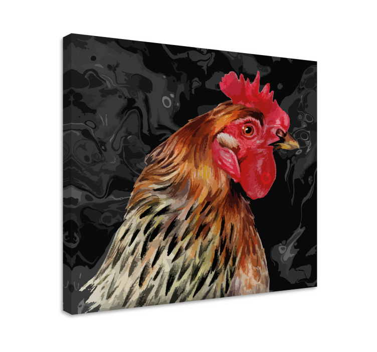 Cuadro animales retrato de gallo vibrante - TenVinilo