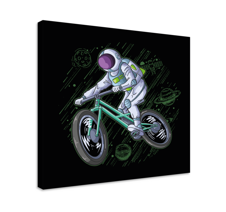 Cuadro decorativo videojuego astronauta en bicicleta - TenVinilo