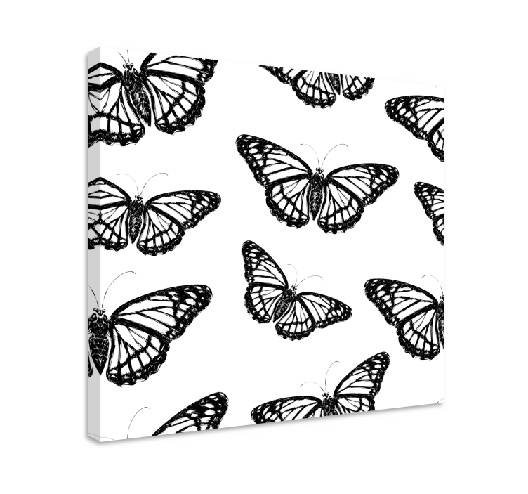 Cuadro para salón Ala de mariposa en blanco y negro - TenVinilo