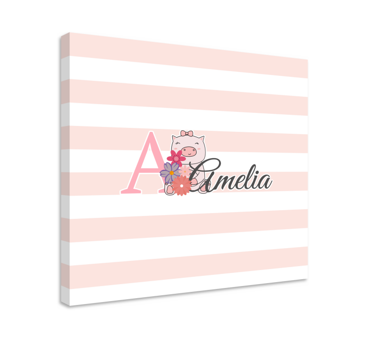 Cuadro para bebés un cerdito juguetón - TenVinilo