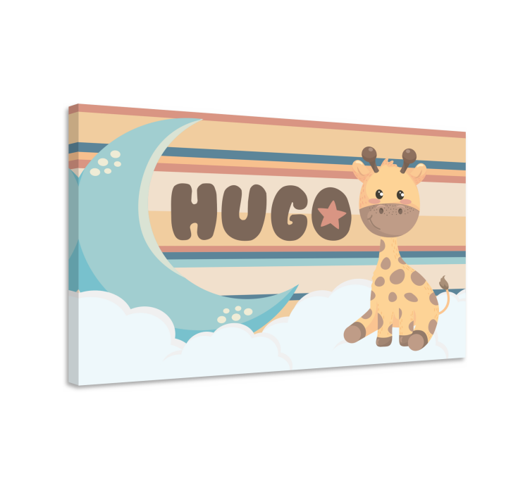 Cuadro para bebés diseño de jirafa juguetona - TenVinilo