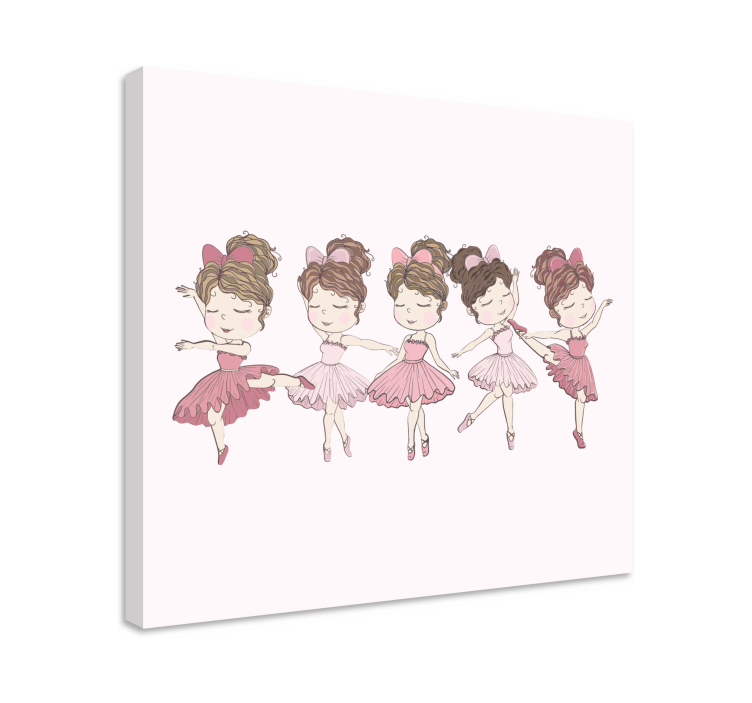 Cuadro infantil Conjunto de bailarinas rosas - TenVinilo