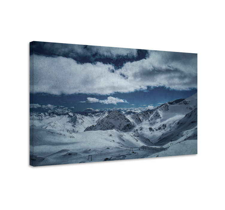 Cuadro paisajes Fotografía estética de nieve y nubes. - TenVinilo