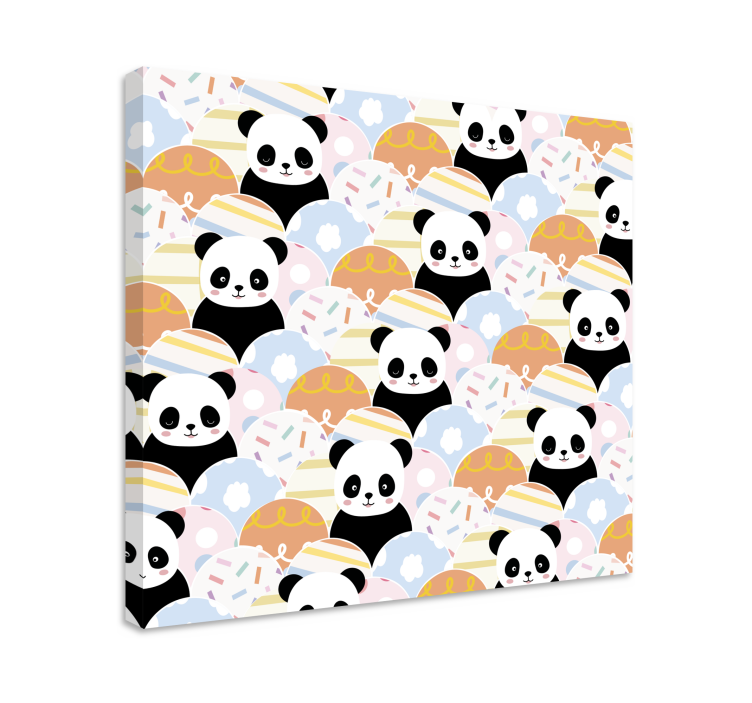 Cuadro animales patrones de panda juguetones - TenVinilo
