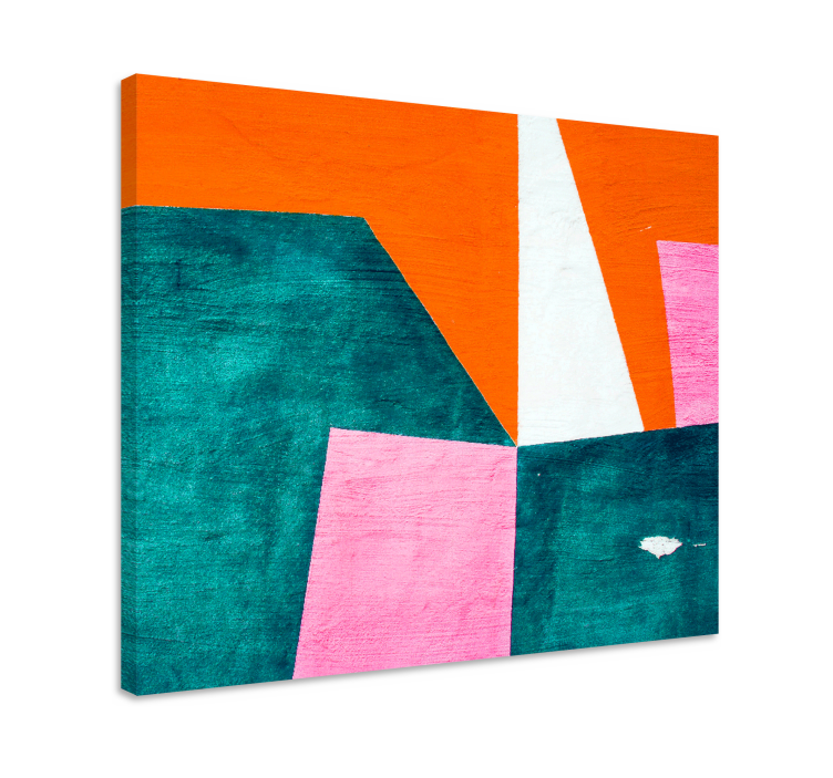 Cuadro figuras geométricas composición naranja abstracta - TenVinilo