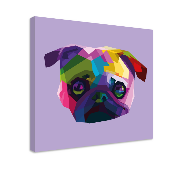 Cuadro perro Perro pug de animales geométricos - TenVinilo