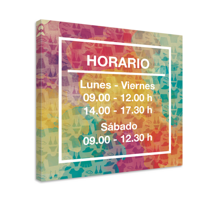 Cuadro personalizable horario apertura - TenVinilo