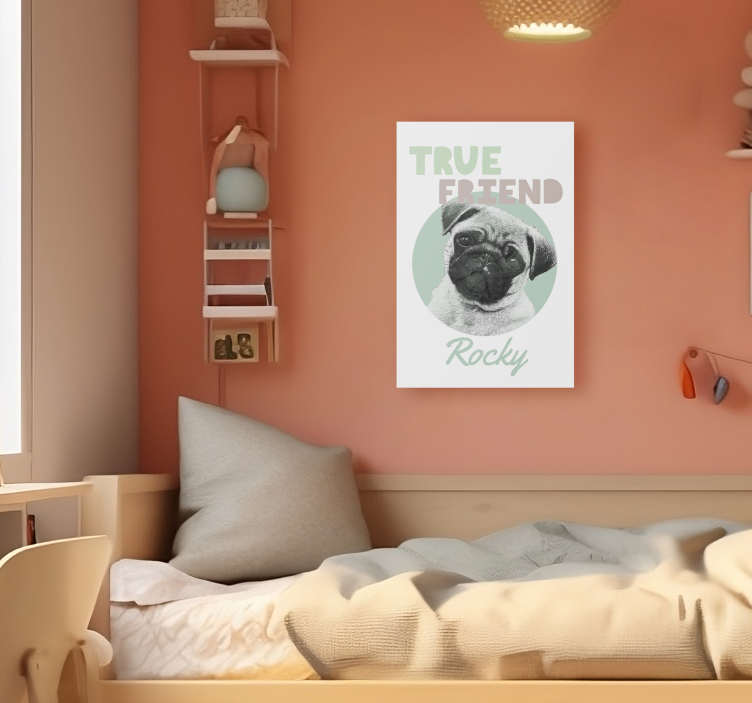 Cuadro personalizable amigo verdadero - TenVinilo