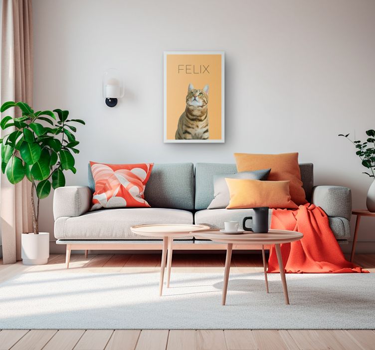 Cuadro despacho retrato de mascotas minimalista - TenVinilo