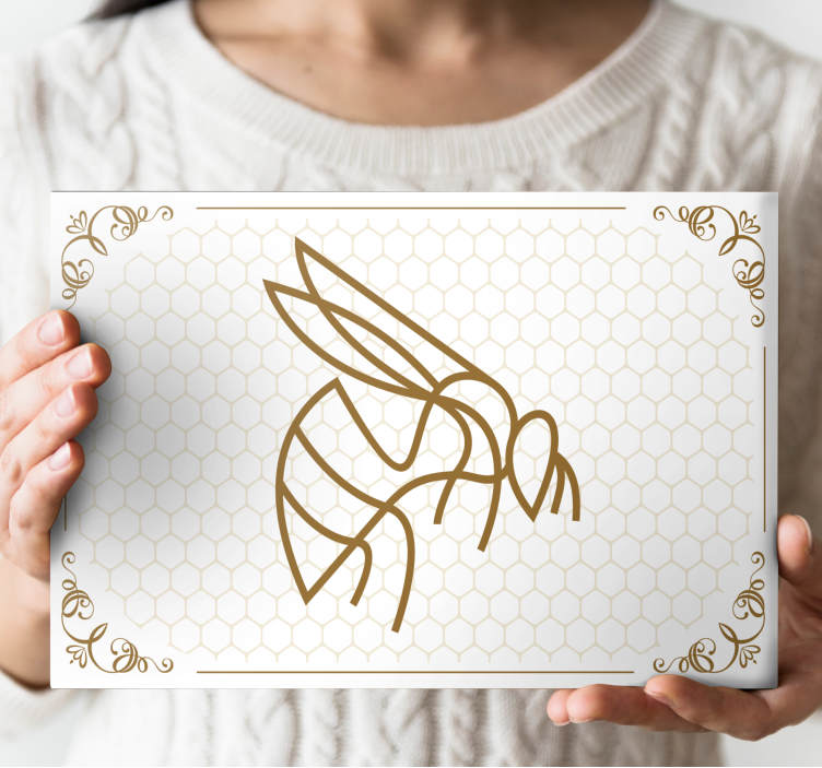 Cuadro animales abeja con panal - TenVinilo