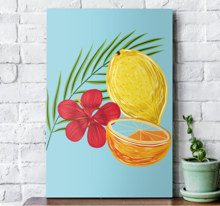 Cuadro para cocina Diseño de frutas de limones pastel - TenVinilo