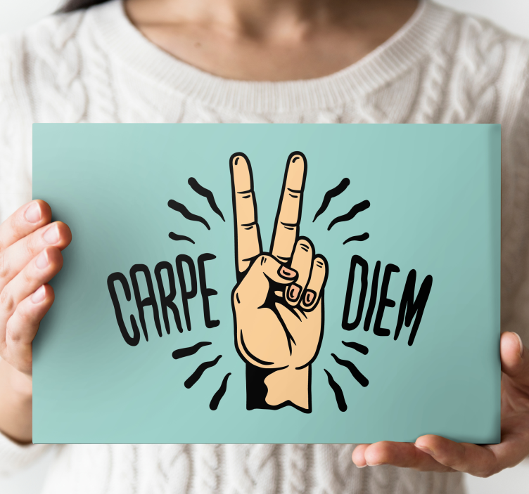 Cuadro frase gesto de la mano carpe diem - TenVinilo