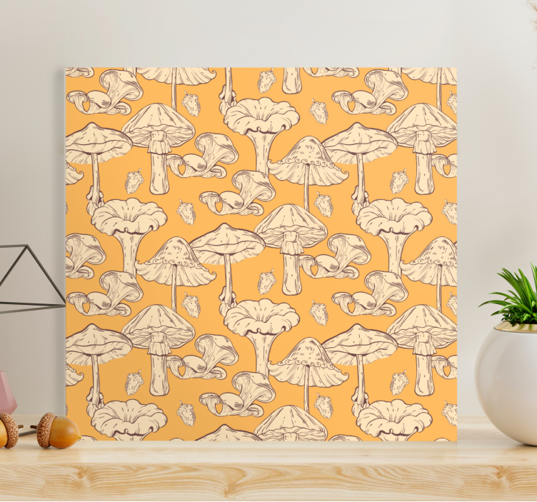 Cuadro de flores con diseño de setas - TenVinilo