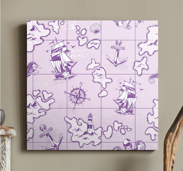 Cuadro de marineros con brújula náutica vintage - TenVinilo