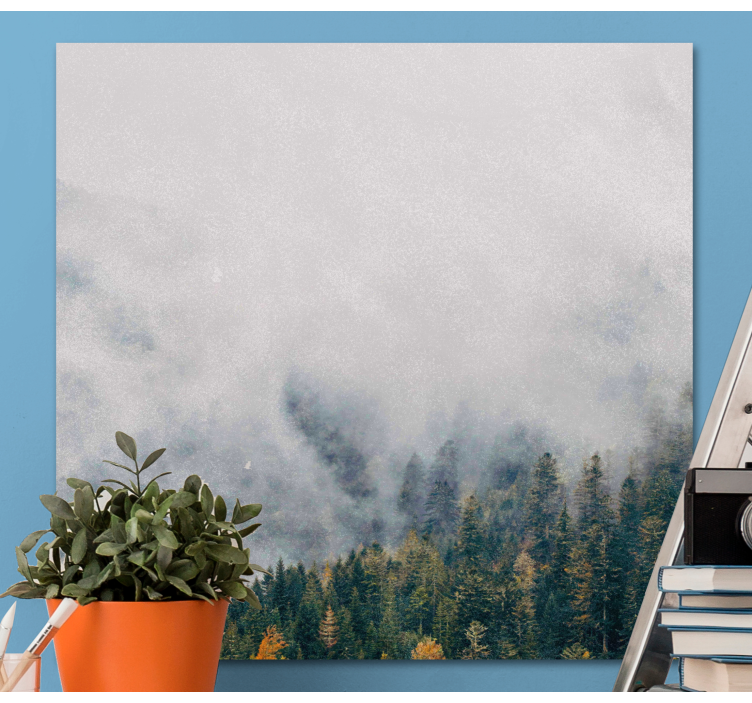 Cuadro paisajes Bosque con niebla desde arriba - TenVinilo