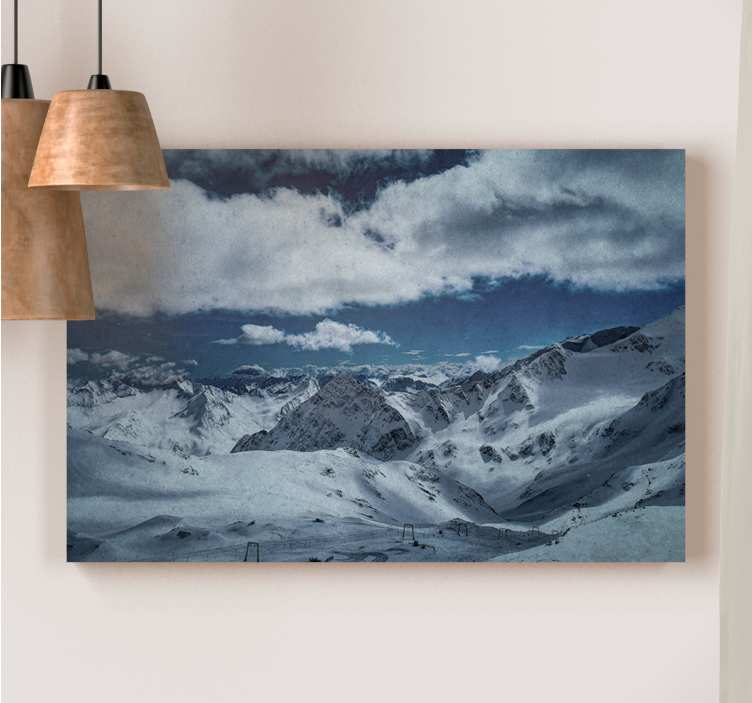 Cuadro paisajes Fotografía estética de nieve y nubes. - TenVinilo