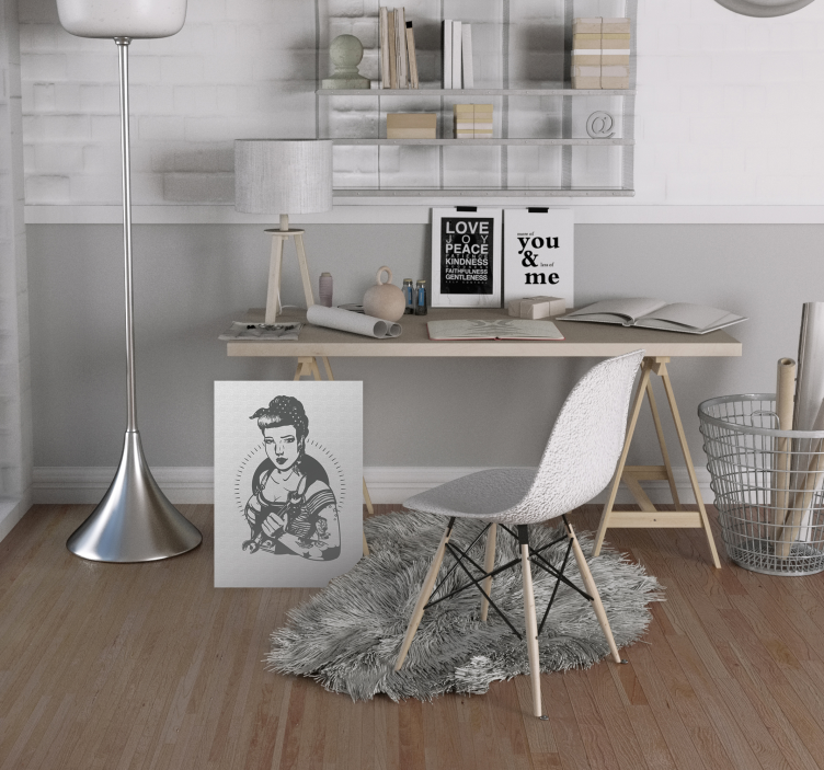 Cuadro de personas retrato de mujer fuerte - TenVinilo