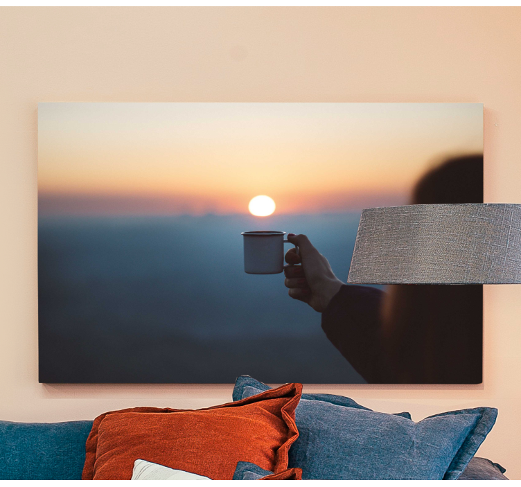 Cuadro de personas con taza en las manos - TenVinilo