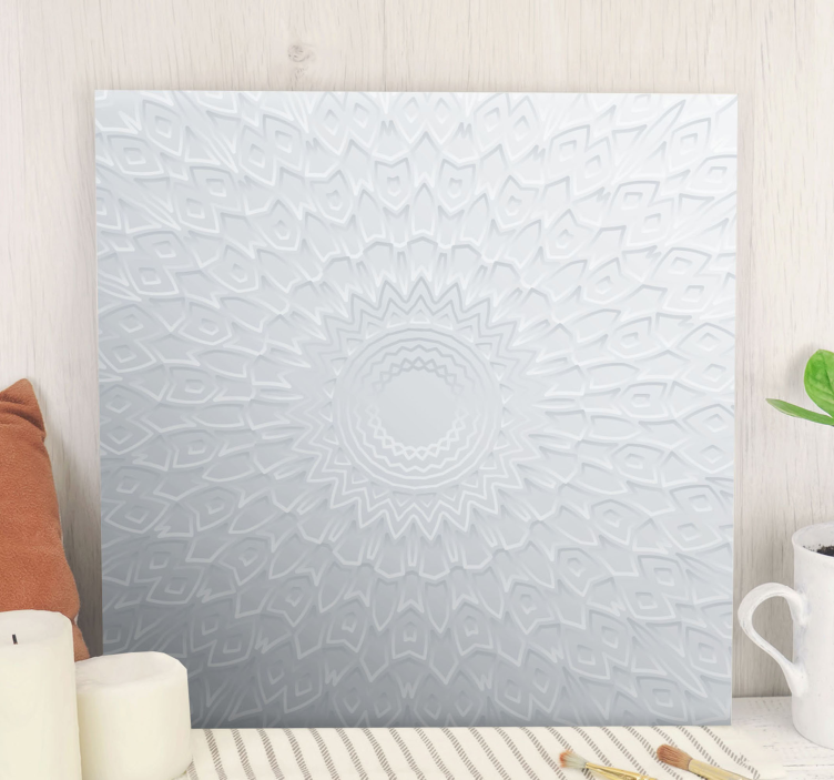 Cuadro moderno Mandala blanco 3d - TenVinilo