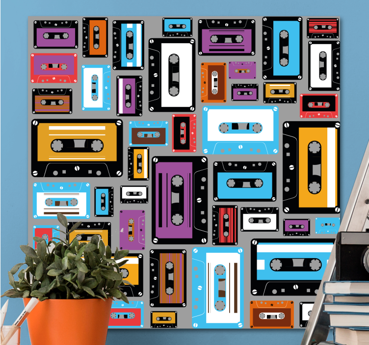 Cuadro deporte cintas de cassette coloridas - TenVinilo