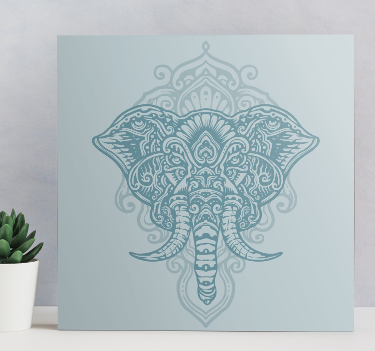 Cuadro de elefantes diseño de elefante adornado - TenVinilo
