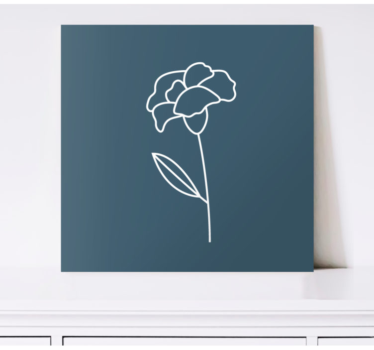 Cuadro de flores Linda ilustración de flor de arte lineal - TenVinilo
