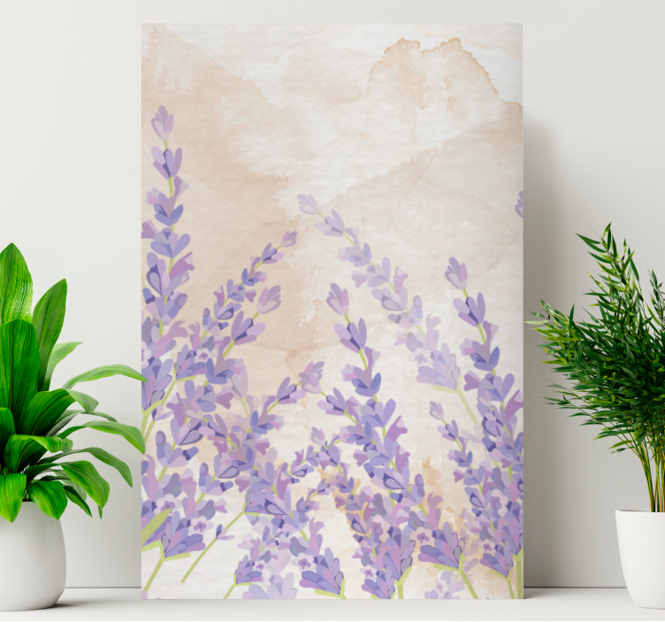 Cuadro de flores Pintura provenzal acuarela lavanda - TenVinilo