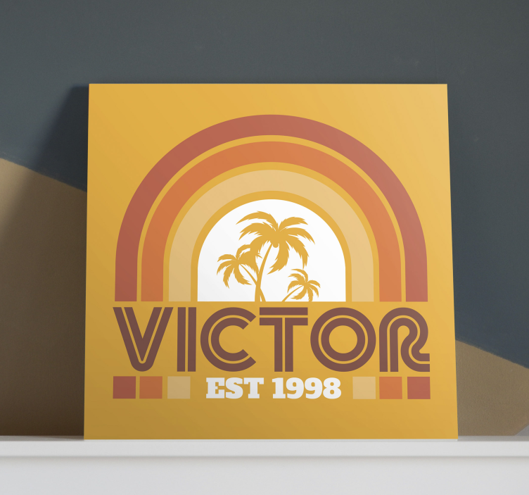 Cuadro vintage palma retro personalizada - TenVinilo