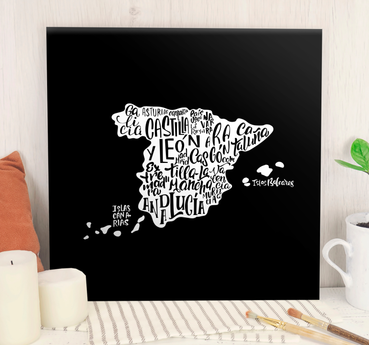 Cuadro mapa tipografía creativa de ciudades - TenVinilo
