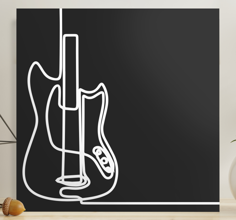 Cuadro musical Diseño minimalista de guitarra eléctrica - TenVinilo