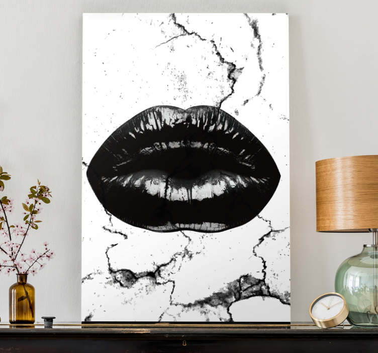 Cuadro paisajes labios negros audaces - TenVinilo