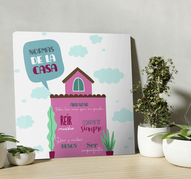 Cuadro para recibidor reglas de casa - TenVinilo