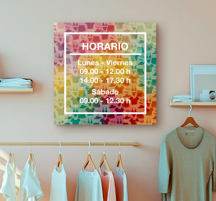 Cuadro personalizable horario apertura - TenVinilo