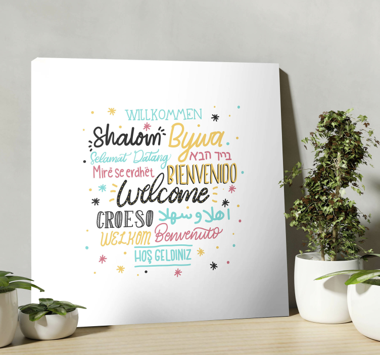 Cuadros recibidor bienvenido diferentes lenguas - TenVinilo