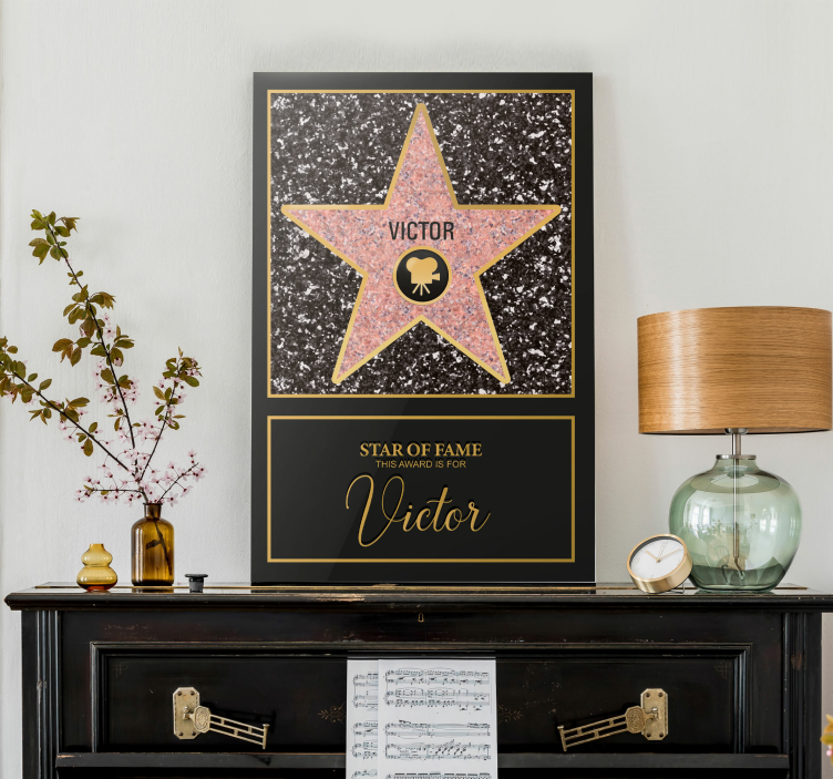 Cuadro salón estrella de la fama personalizable - TenVinilo