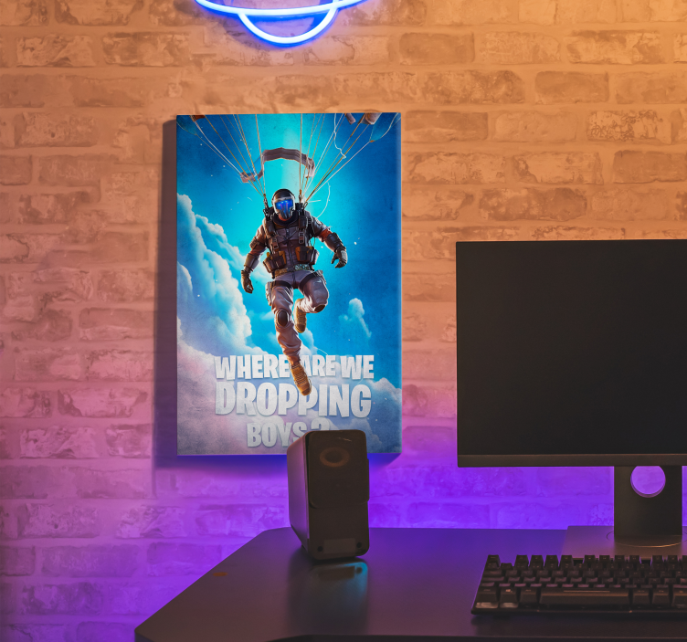 Cuadro decorativo videojuego donde estamos cayendo - TenVinilo