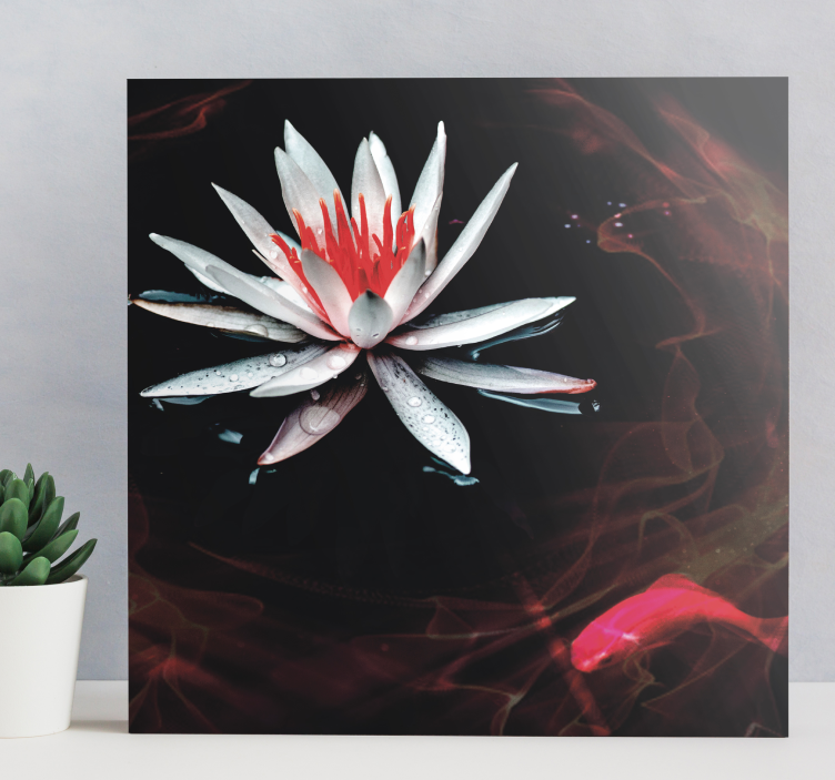 Cuadro zen flor en agua en calma - TenVinilo