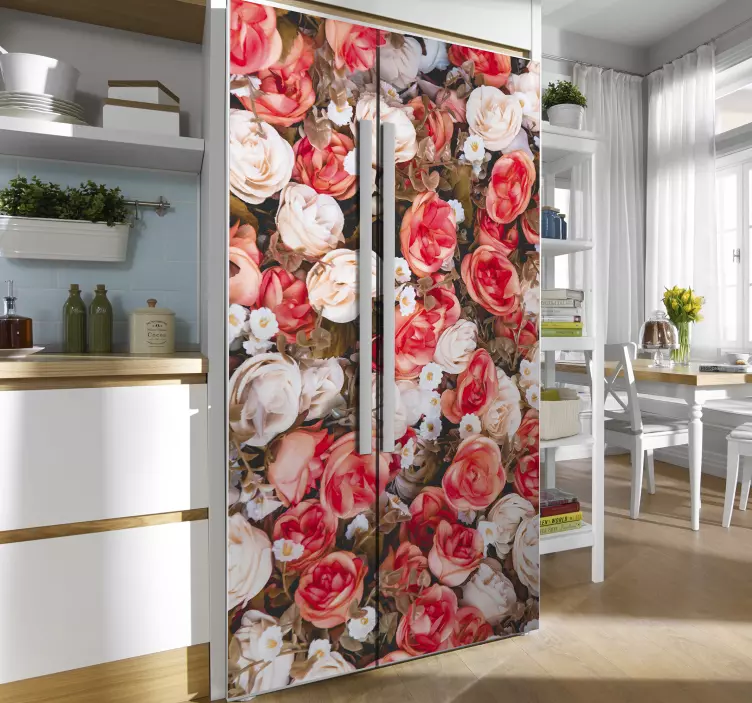 Vinilo para lavavajillas flores bonitas - TenVinilo