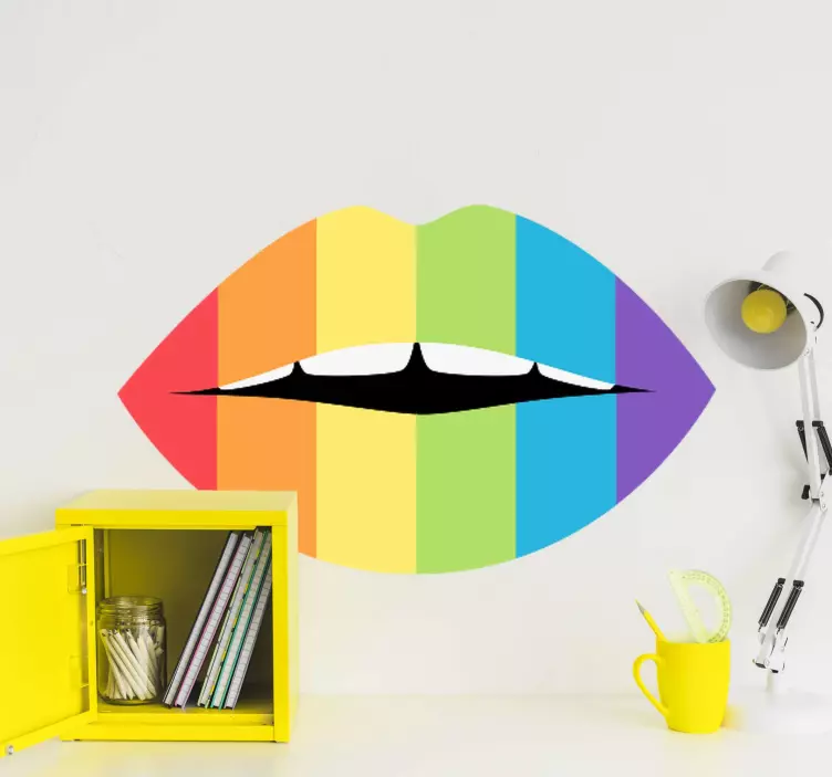 Pegatina para portátil arte de labios coloridos - TenVinilo