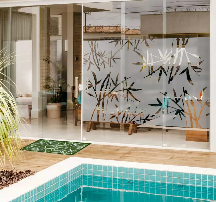 Vinilo baño translúcido bambú - TenVinilo