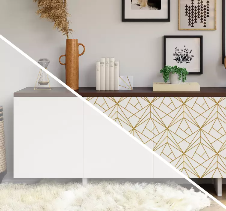 Vinilo trazo mueble patrón geométrico - TenVinilo