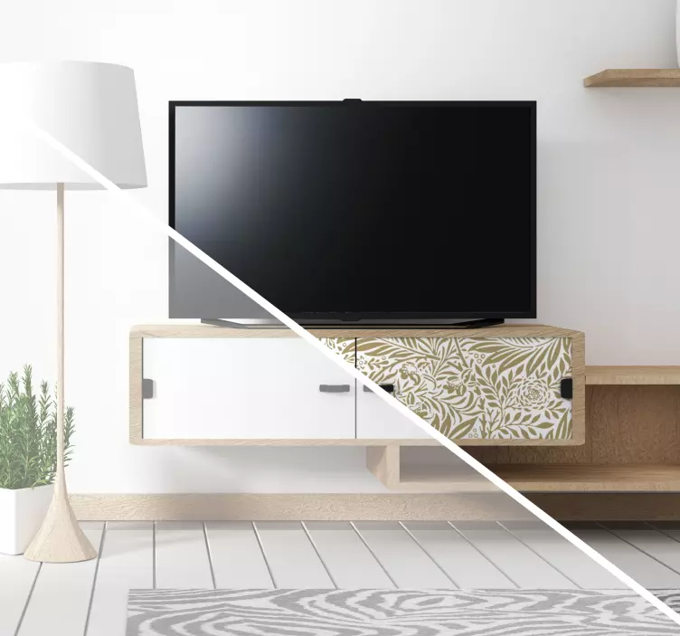 Vinilo para mueble motivos florales vintage - TenVinilo