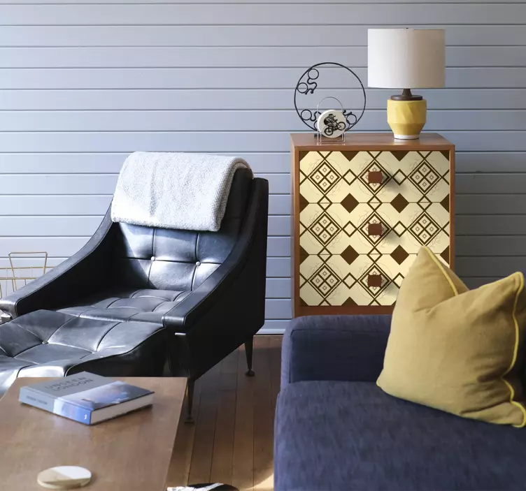 Vinilo adhesivo para mueble rombo mapuche - TenVinilo