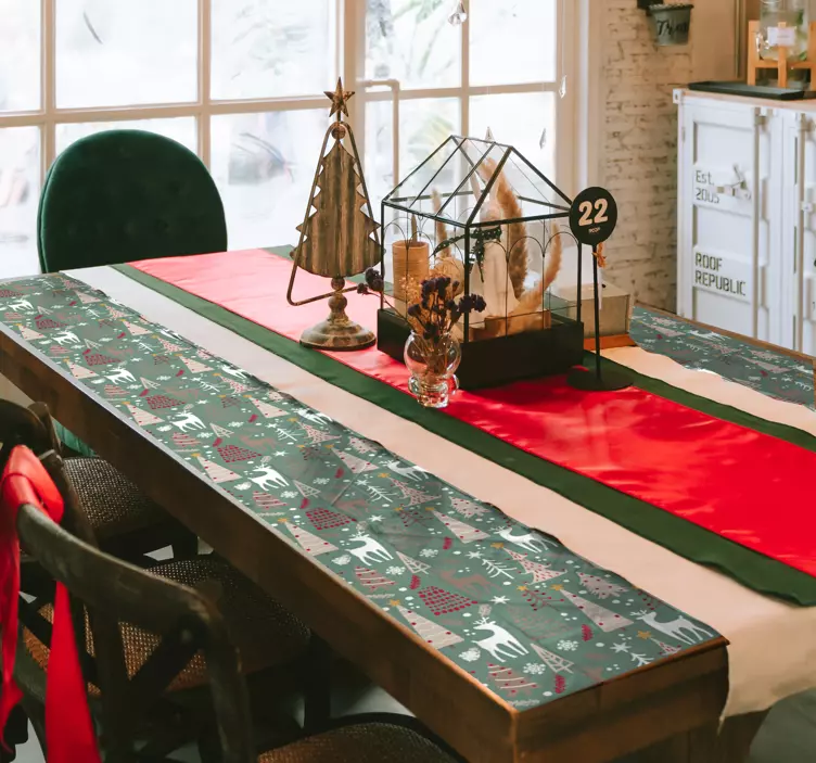 Christmas forest pattern furniture  sticker - TenVinilo