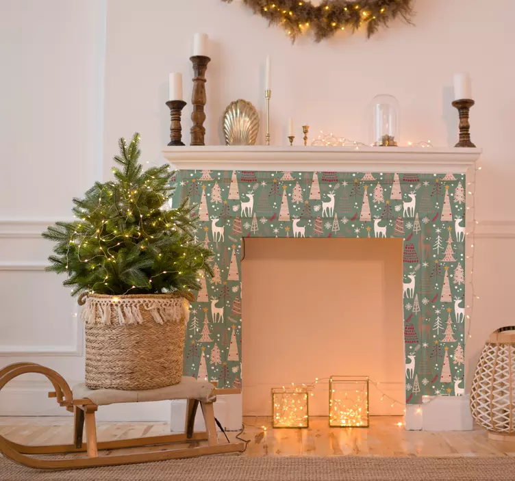 Christmas forest pattern furniture  sticker - TenVinilo