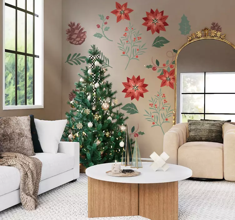 Christmas Floral Set sticker - TenVinilo