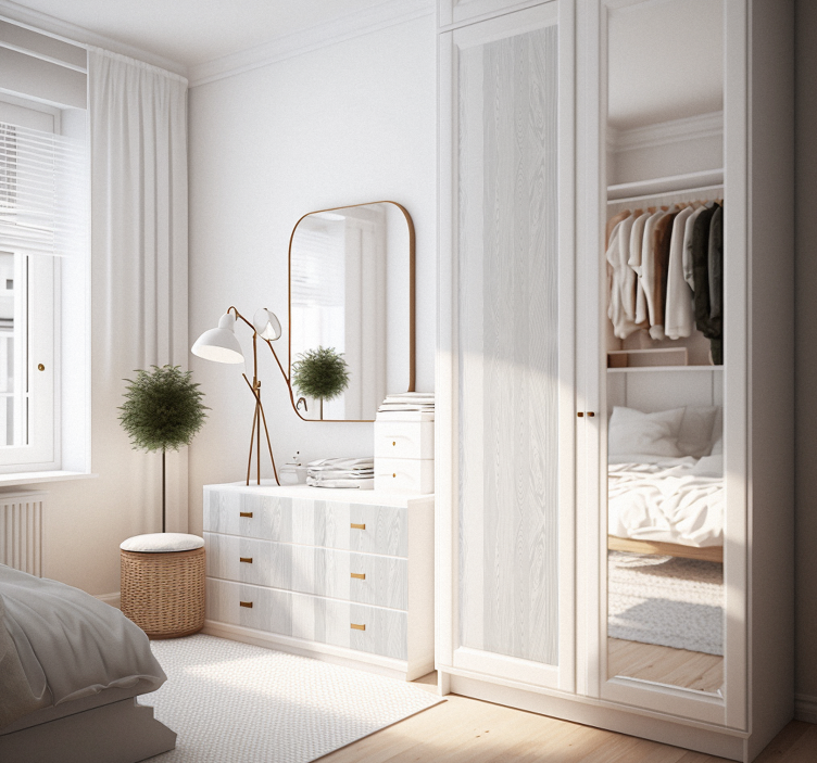 Vinilo para mueble textura de madera blanca - TenVinilo