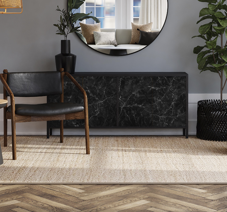 Vinilo para mueble mármol negro - TenVinilo